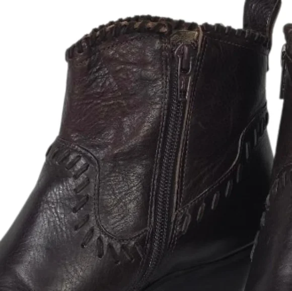 GIANNI BINI Leather Dandy Brown Western Style Booties size 7 - Picture 9 of 13